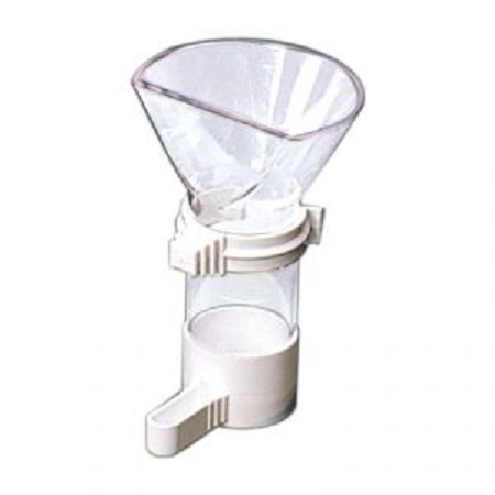 STA Soluzioni Siphon Feeder clear and white plastic parts - ring attaches it to the cage - Canary and Finch Cage Accessories - Bird Supplies