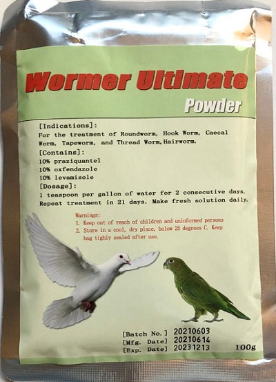 Wormer Ultimate Powder - Avian Wormer - Drinking water treatment - Avian Medication - Bird Supplies