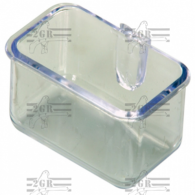 Small Direct Connect Feeder - clear plastic with connector on back - art 12 - 2GR - Finch and Canary Cage Accessory