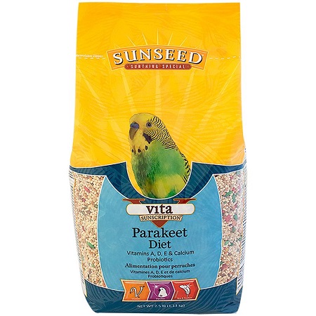 Sunseed Vita Parakeet - Fortified Parakeet Diet - Parakeet Food - Parakeet Supplies